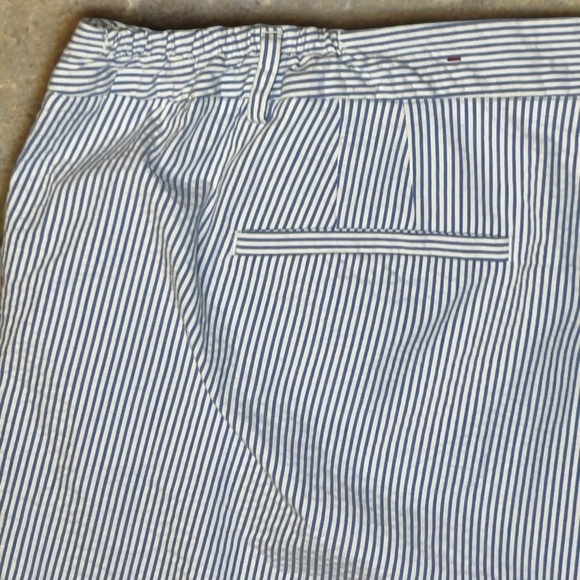 Talbots Blue & White Striped Seersucker Capris - Picture 4 of 5